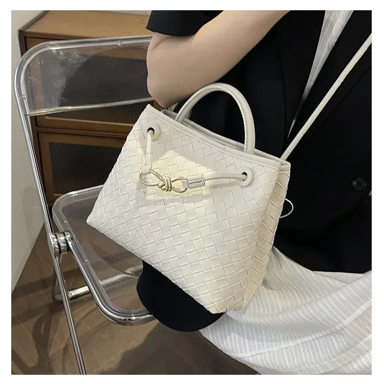 High end, large capacity handbag, women's simple woven bag, practical and versatile single shoulder crossbody bag