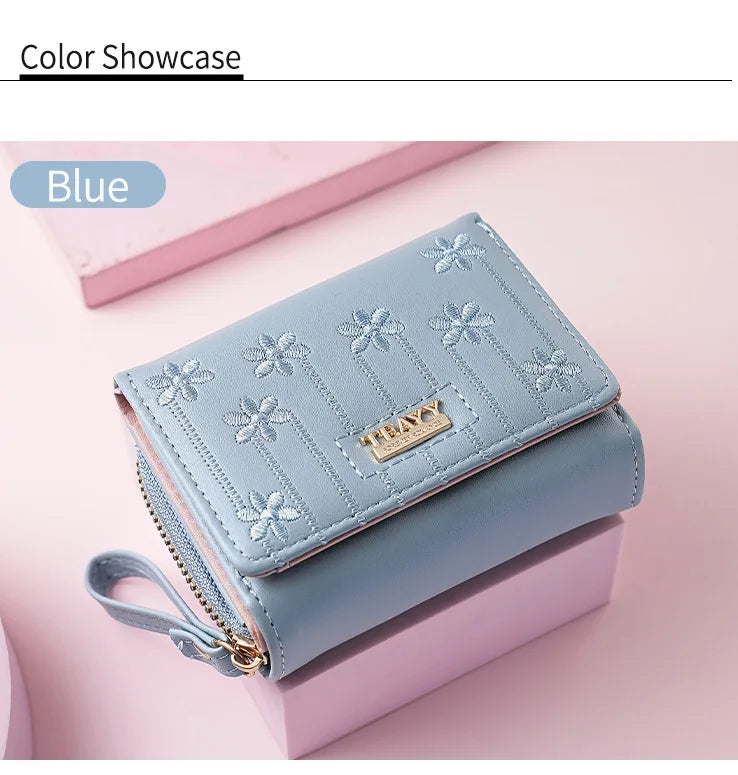 Small Women's Wallet Solid Short Pu Leather Female Wallets Hasp Coin Purse Card Holders for Girls Student 2024 Clutch Money Bag