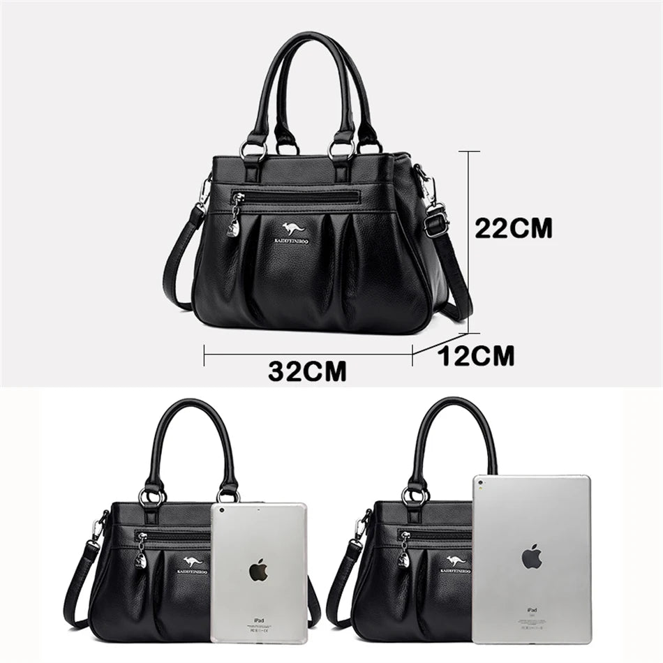 Luxury Handbags Women Bags Designer 3 Layers Leather Hand Bags Big Capacity Tote Bag for Women Vintage Top-handle Shoulder Bags