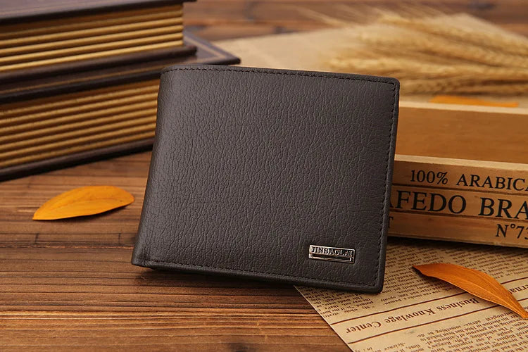 100% Genuine Leather Men Wallets Premium Product Real Cowhide Wallets for Man Short Black Walet Portefeuille Homme