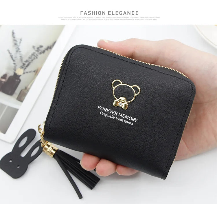 2022 Short Women Wallets Mini Cute Coin Pocket Card Holder Name Engraved Female Purse New Fashion Kpop Small Wallet For Girls