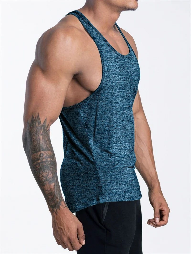 Men's Sports Fitness Tank Top Summer GYM Training  Undershirt Running Basketball Quick Drying Breathable loose Tank Top men tops