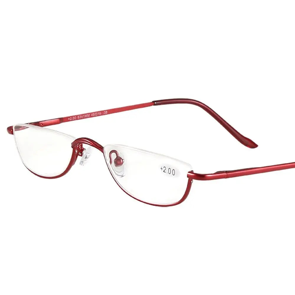 Retro Reading Glasses High-definition Metal Spring Hinges Half Moon Semi Rimless Readers Optical Spectacle Small Frame Eyeglass