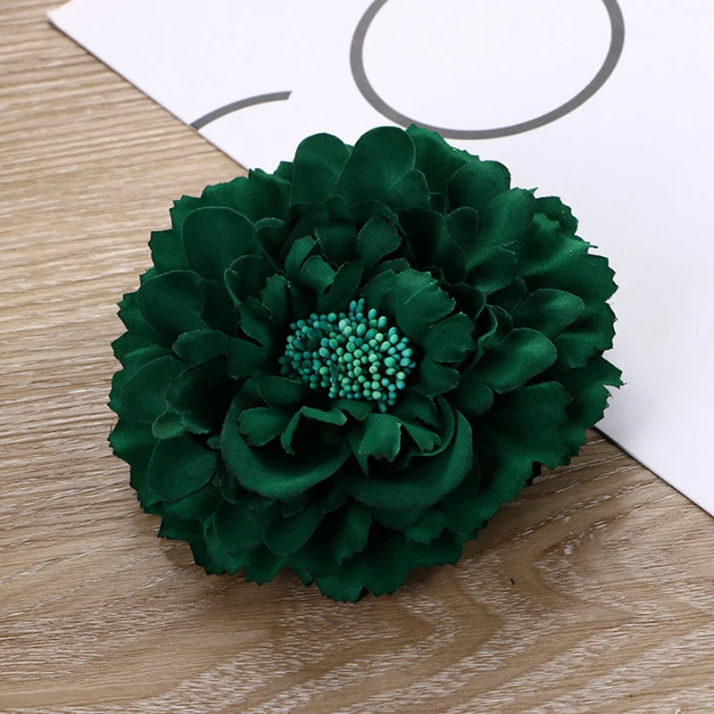 Flamenco Flowers For Hair DIY Headdress For Bridal Flocking Cloth Red Rose Flower Hairpin Hair Clip Party Hair Accessories