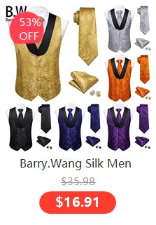 Sky Navy Royal Teal Blue Silk Men Vest Tie Hanky Cufflink Set Woven Waistcoat Sleeveless Jacket Male Wedding Business Barry.Wang