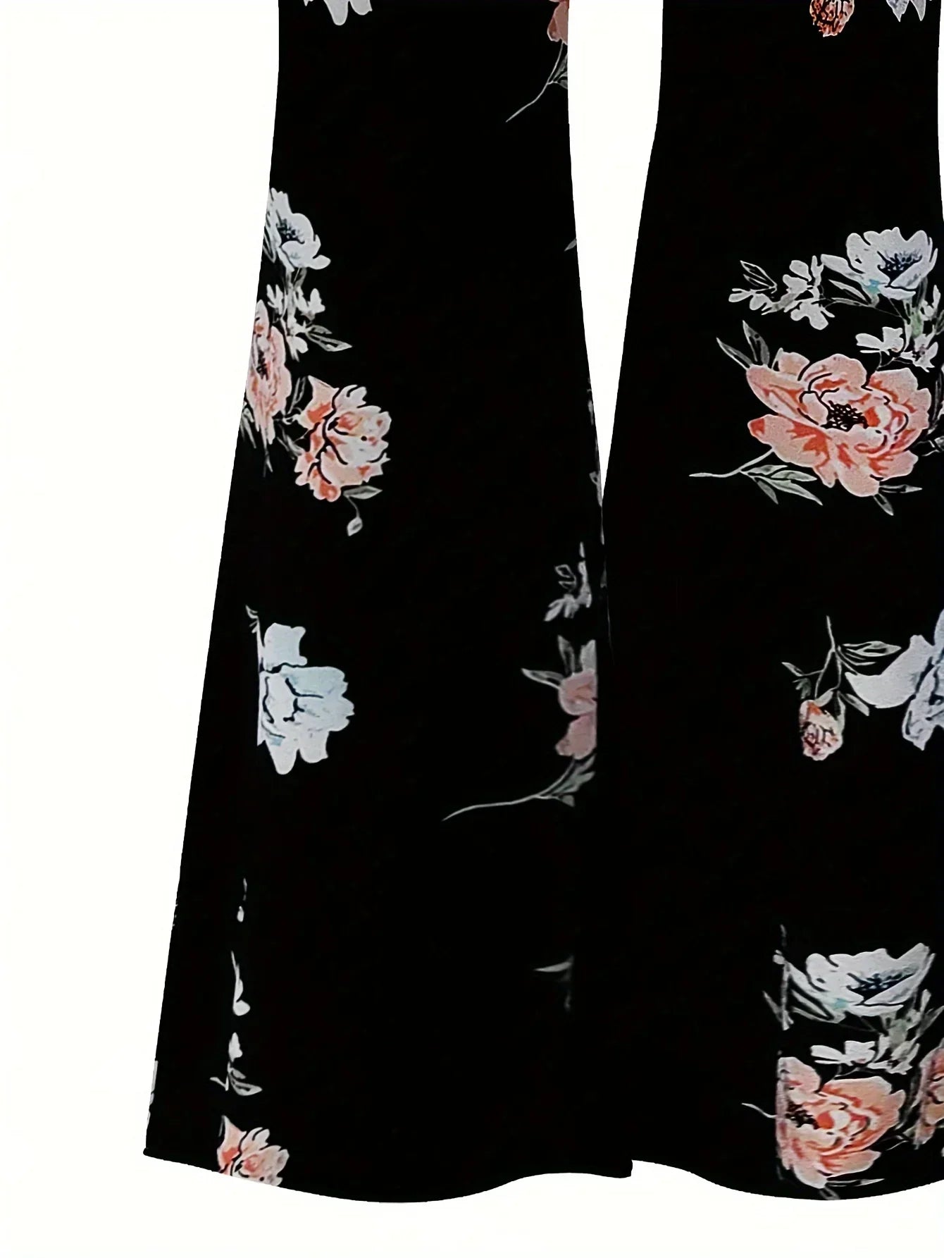 Pantalon taille haute moulant et élégant à imprimé floral pour femme grande taille, à effet amincissant