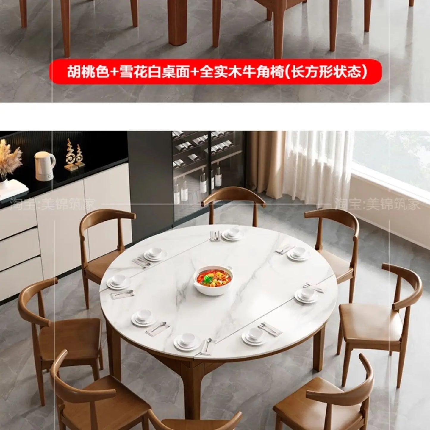 Extendable Dining Table Sets Chairs Cabinets for Living Room Glass Garden Furniture Portable Folding Comedores 4 Sillas Ofertas