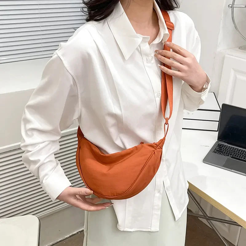 Nylon Hobos Chest Shoulder Bag Large Capacity Travel Crossbody Half Moon Belt Messenger for Women Bags Dropshipping / Wholesale