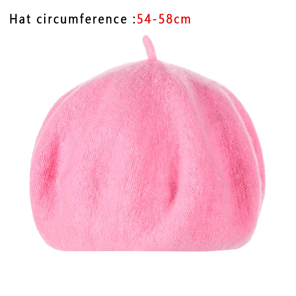 Autumn Winter Felt Beret Hats Women Fashion French Painter Hat Girls Trendy Solid Color Berets Ladies Multicolored Flat Cap