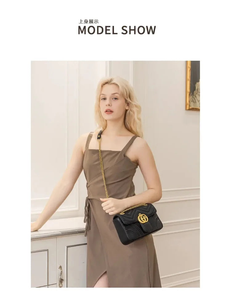 Sac à bandoulière en cuir véritable pour femme 2024 Nouveau sac à bandoulière en cuir de vachette de luxe pour femme Sac à main à motif géométrique