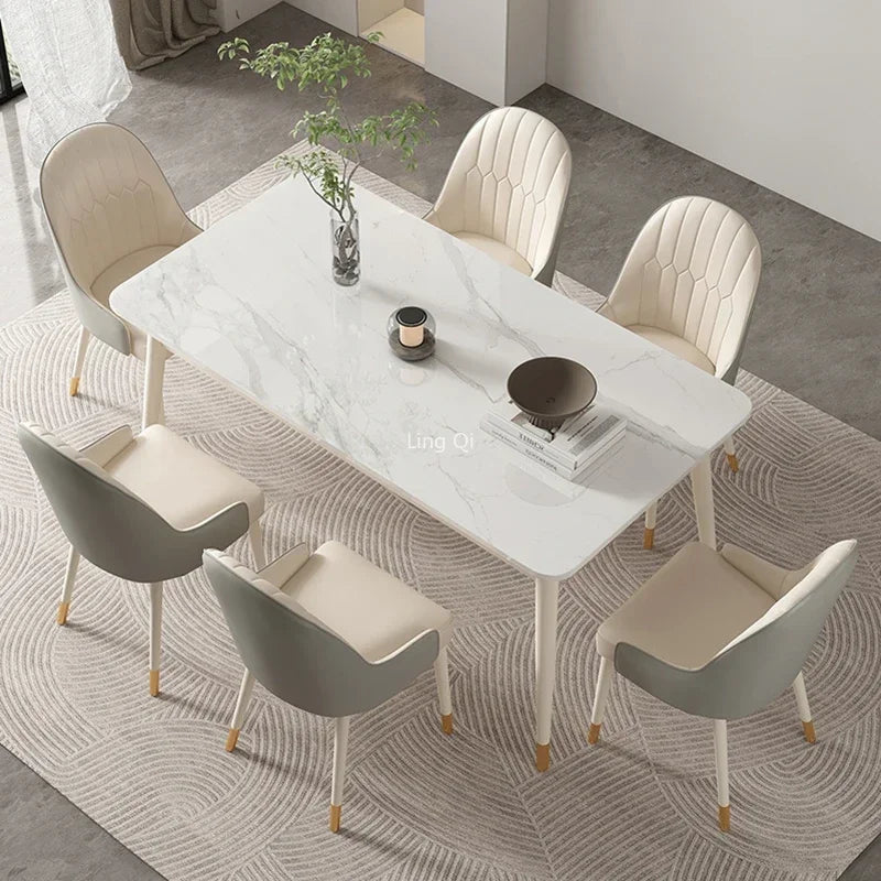 Nordic Restaurant Dining Table Set 4 Chairs Luxury Free Shipping Small Apartmen Table Modern Hotel Lobby Muebles Home Furniture