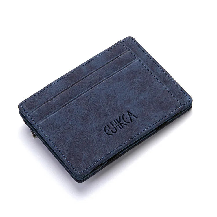 New Mini Men Wallets Name Engraved Card Holder Male Wallet High Quality PU Leather Zipper Coin Pocket Small Magic Man Purses