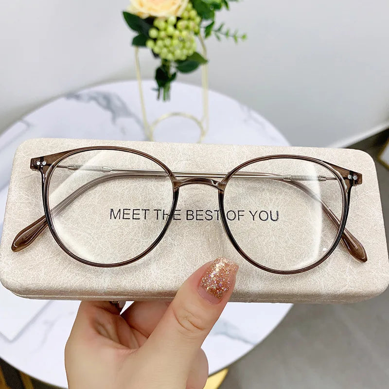 -1.0 -1.5 -2 -2.5 -3 -3.5 -4 -4.5 -5 -5.5 -6 Myopia Memory Optical Glasses Half Frame Finished Men Women Shortsighted Eyeglasses