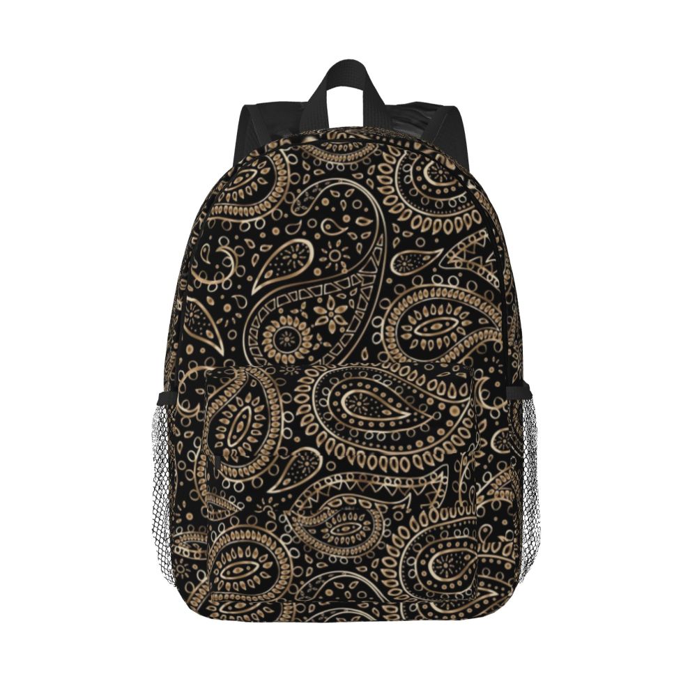 Custom Black White Paisley Chicano Bandana Style Laptop Backpack Women Men Basic Bookbag for School College Student Bag