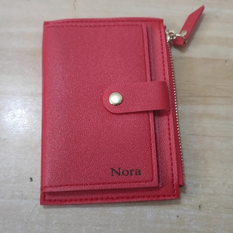 2023 New Short Women Wallets Free Name Engraving Slim Card Holder Female Purses Cute Simple High Quality Brand Women's Wallet