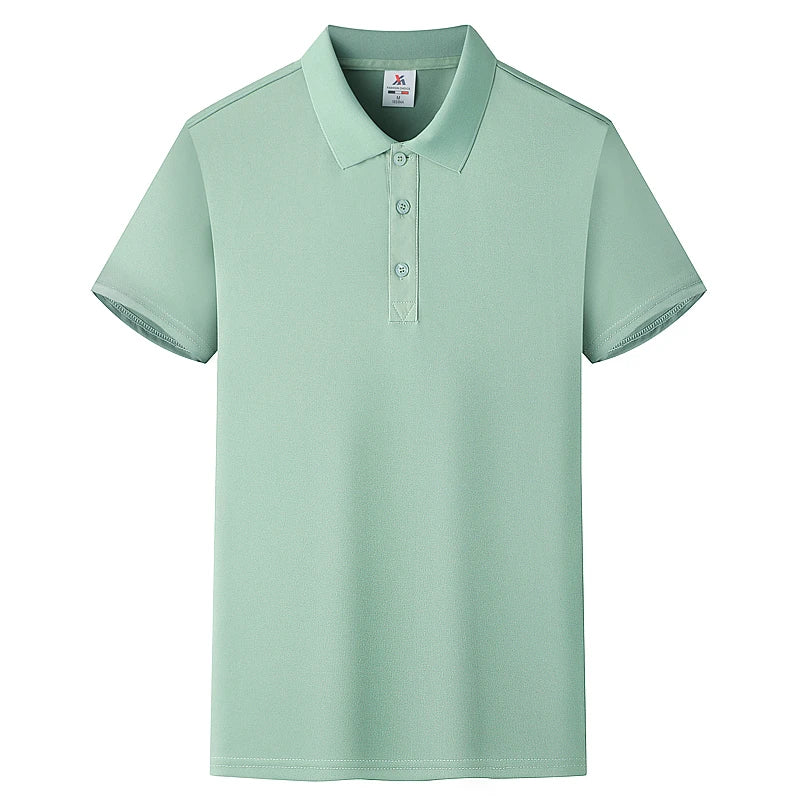 Polo à manches courtes pour homme, haut d'été confortable et respirant, couleur unie