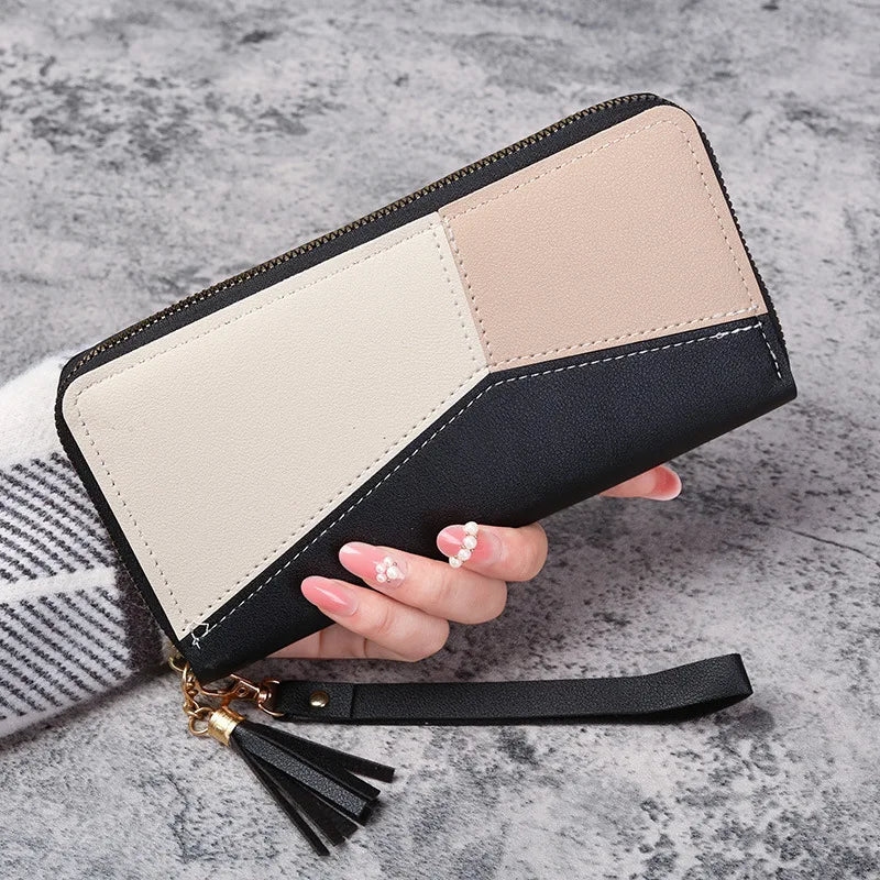 2023 New Girls Fashion Zipper Wallets Women's Long Purses Handbags Coin Purse Cards Holder PU Leather Billfold Wallet Case Bag