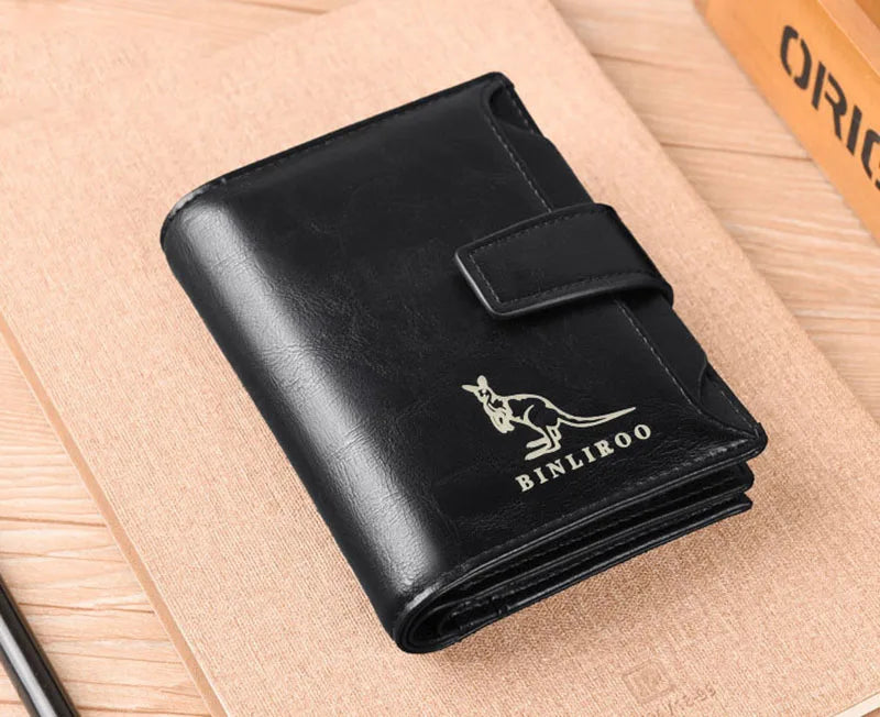 Leather Men's Wallet Luxury Short RFID Card Holder for Men Zipper Coin Purse Portable Male Wallets Billfold