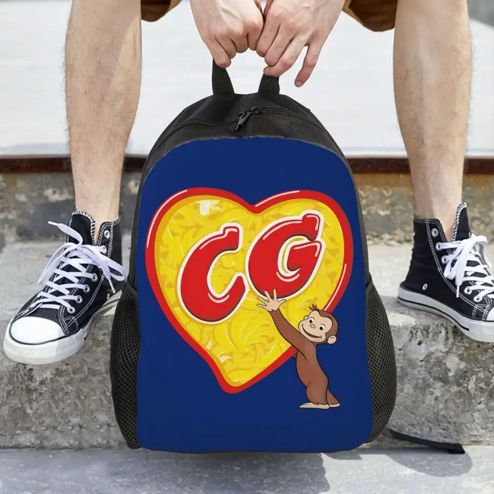 Customized Curious George Backpacks Women Men Casual Bookbag for School College Monkey Bags