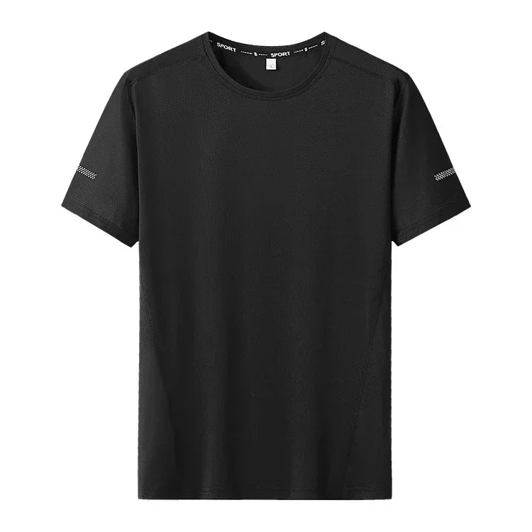 T-shirt pour homme grande taille 5XL/6XL T-shirt à séchage rapide Col rond Grande taille T-shirt surdimensionné à manches courtes