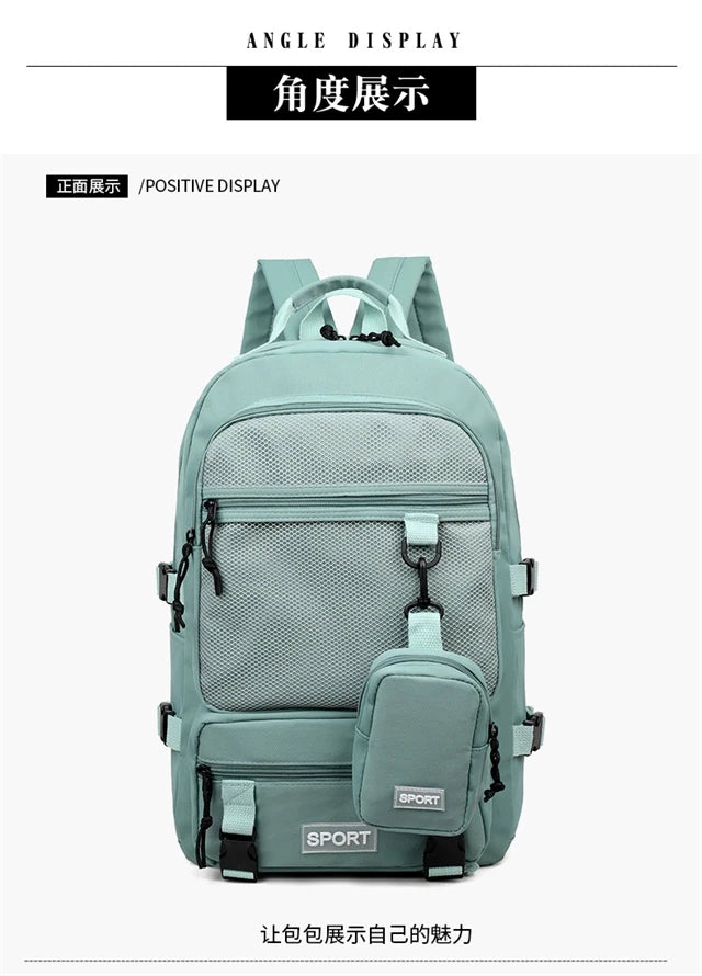 Hot Selling Solid Color Multi Kinetic Oxford Women's Backpack 2024 New Business Travel Sports High-capacity Men's Backpack