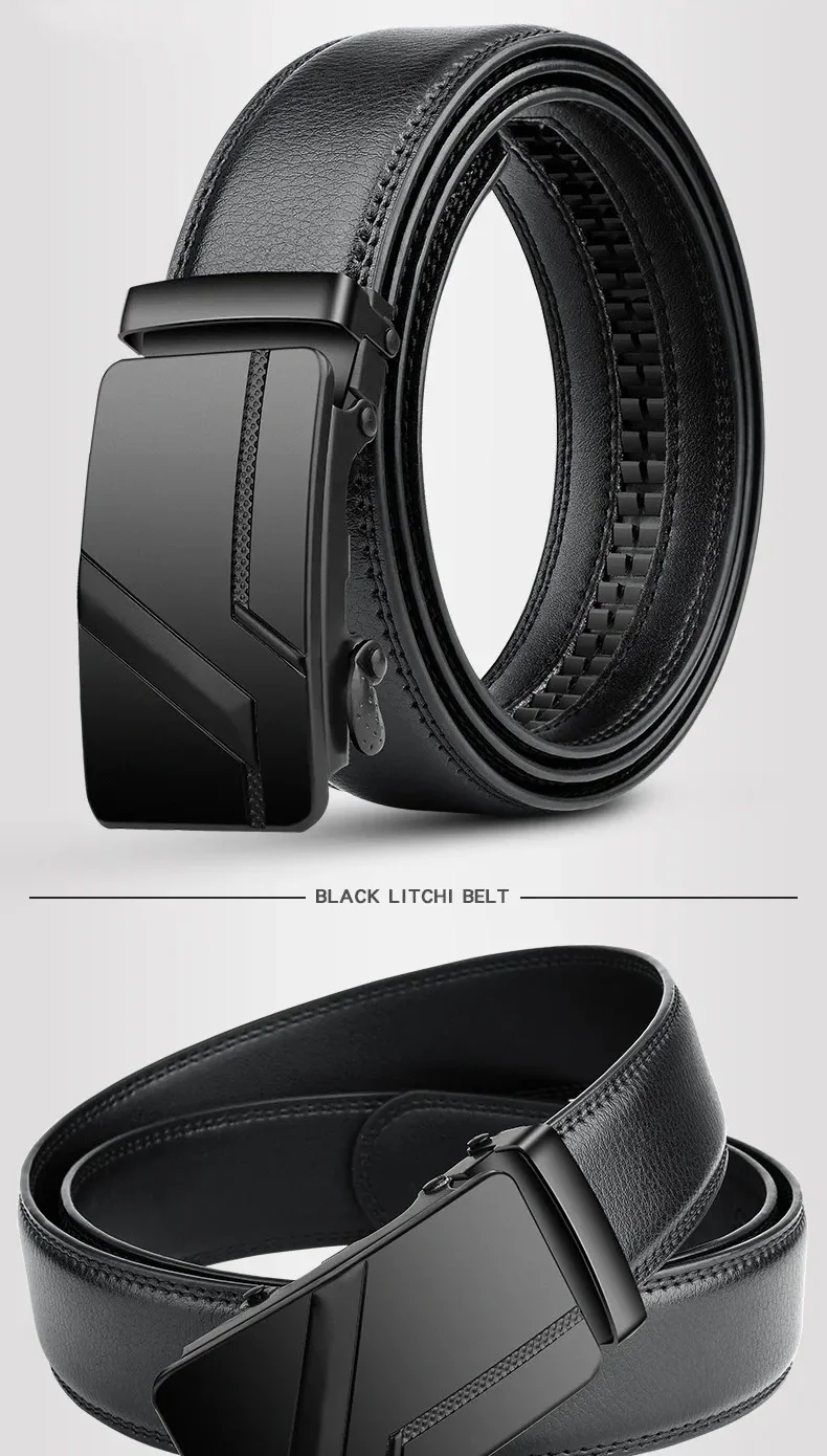 DINISITON Men's PU Leather Belt Fashion Automatic Buckle Belt for Popular Business High Quality Male Belt