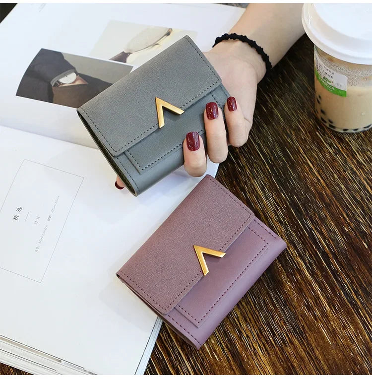 Leather New Women Purse Small Short Leather Wallet Luxury Brand Mini Female Fashion Wallets And Purse Credit Card Holder