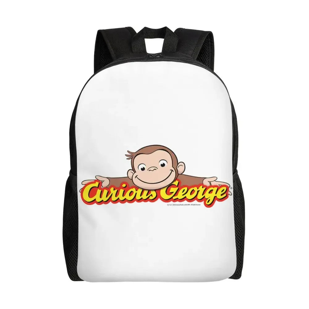 Customized Curious George Backpacks Women Men Casual Bookbag for School College Monkey Bags