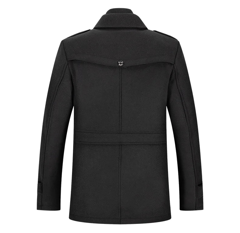 Men's Fashion Warm Autumn&Winter Jackets Trench Herrenmantel Coat for Men Double Collar Coat Jackets Mens Windproof Coats