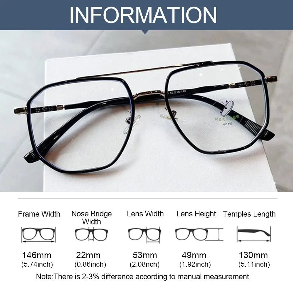 Anti-Blue Light Glasses Women Men Oversized Optical Frame Eye Protection Ultra Light Eyeglasses Office Computer Goggles