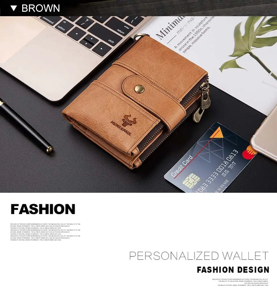 Genuine Leather Wallet Women Short RFID Anti-thef Card Holder Female Hasp Zipper Coin Purse High Quality Clutch Money Bag Portfe