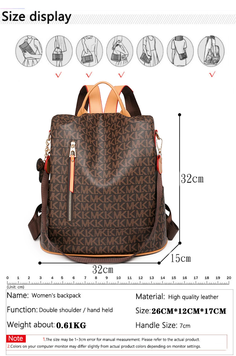 Fashion Backpack For Women PVC Waterproof Shoulder Bag Pack Female Casual Anti-theft Rucksack Shopping Travel Girl School Bags