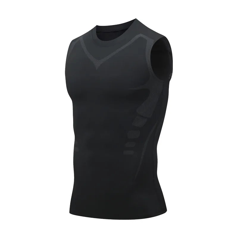 Compression Tank Top Men Gym Shirt Sleeveless Quick Dry Printing Sportswear Male Fitness Bodybuilding Vest Workout Muscle Top