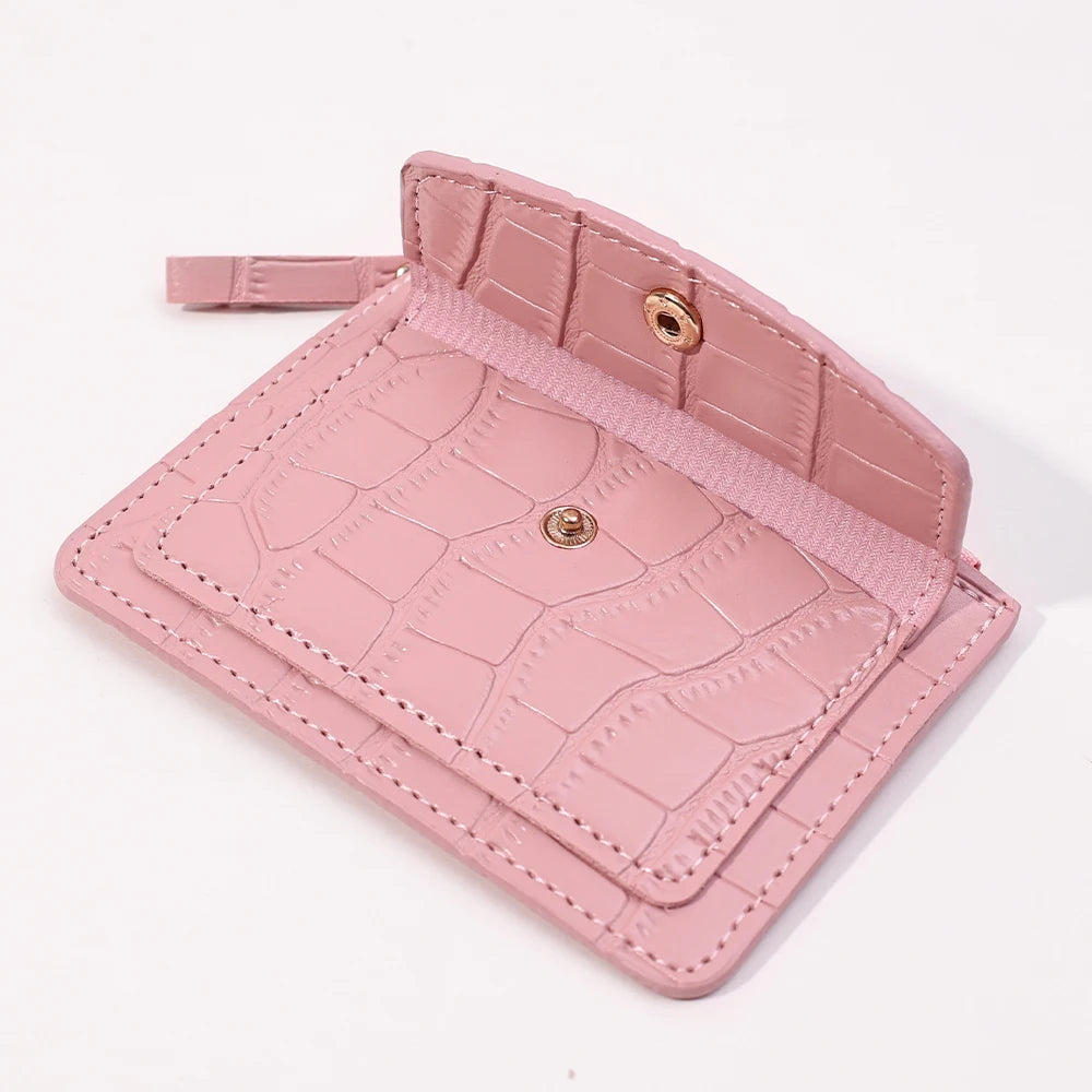 Mini Wallets Hasp Solid Multi-Cards Holder Women Simple Leather Female Purse Coin Short Wallets Slim Small Wallet Zipper Hasp