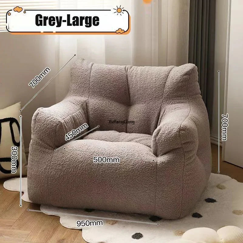 Large Size Single Lazy Sofa Single Ergonomic Soft Comfortable Bean Bag Sofa Single Canape Salon Bedroom Furniture