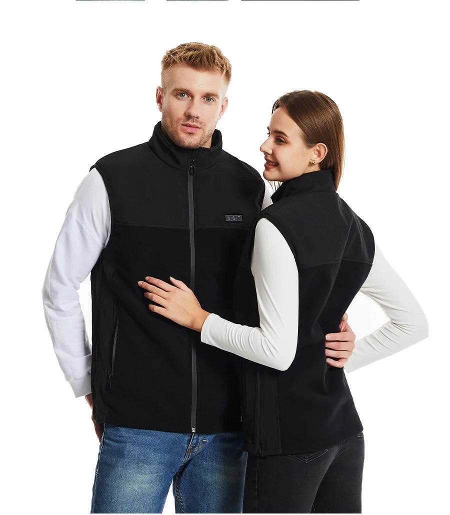 Fleece Heated Vest Men Usb Rechargeable Electric Self Heating Vest Women Warming Heated Jacket Outdoor Hunting Heating Clothing