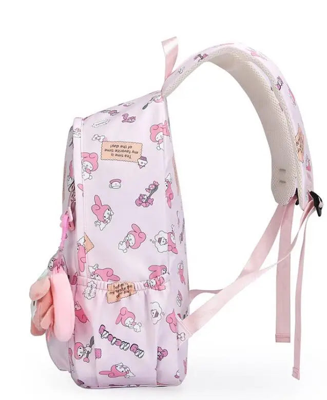 New Kuromi Backpack for Girls Boys Fashion High School Students Backpack Large Capacity Wear-resistant Computer Bag