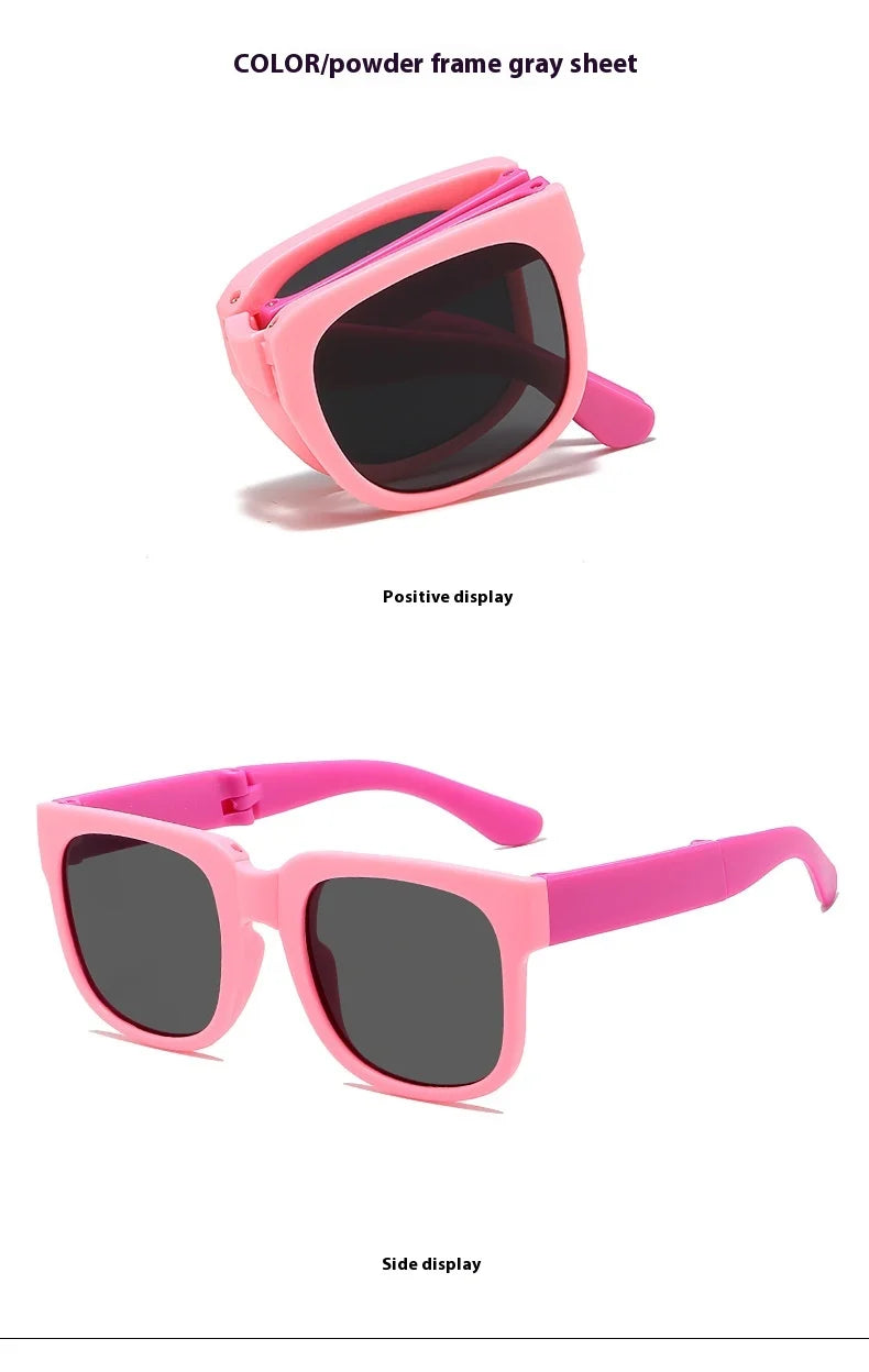 Folding Fashionable UV Resistant Baby Sunglasses New Box Art Children's Glasses Trend