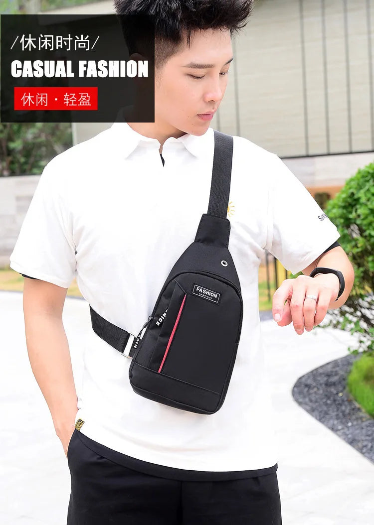 Men Fashion Multifunction Shoulder Bag Crossbody Bag On Shoulder Travel Sling Bag Pack Messenger Pack Chest Bag For Male