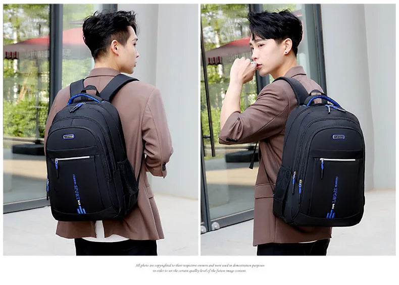 Men's Backpacks Oxford Waterproof Rucksack Business Computer Bag Casual Backpack Senior High School Student Schoolbag Large Capa