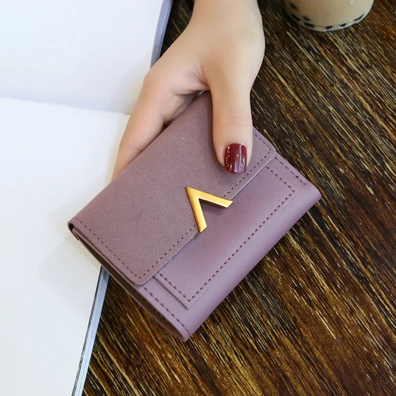 Leather New Women Purse Small Short Leather Wallet Luxury Brand Mini Female Fashion Wallets And Purse Credit Card Holder