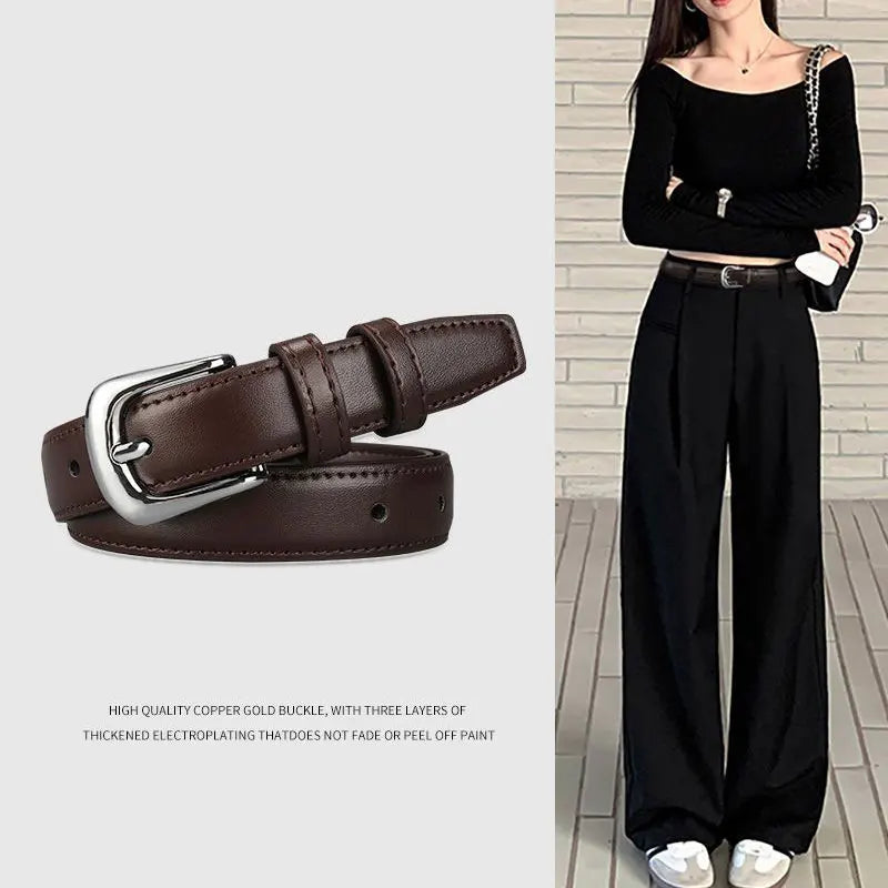 Belt Women's Retro Versatile Trendy Belt Summer New Instagram Style Small Crowd Waist Closing Jeans Belt Women