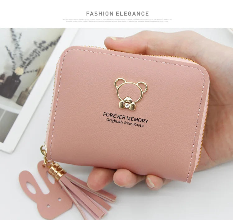 2022 Short Women Wallets Mini Cute Coin Pocket Card Holder Name Engraved Female Purse New Fashion Kpop Small Wallet For Girls