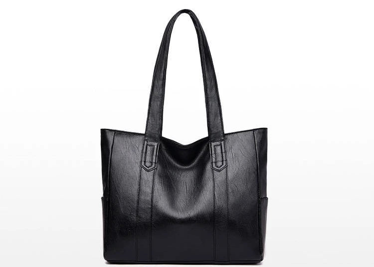 Women Bags New All-match Handbag Shoulder Simple Big Large Capacity Totes Lady Shopping Bag PU Leather Black Hand Bag