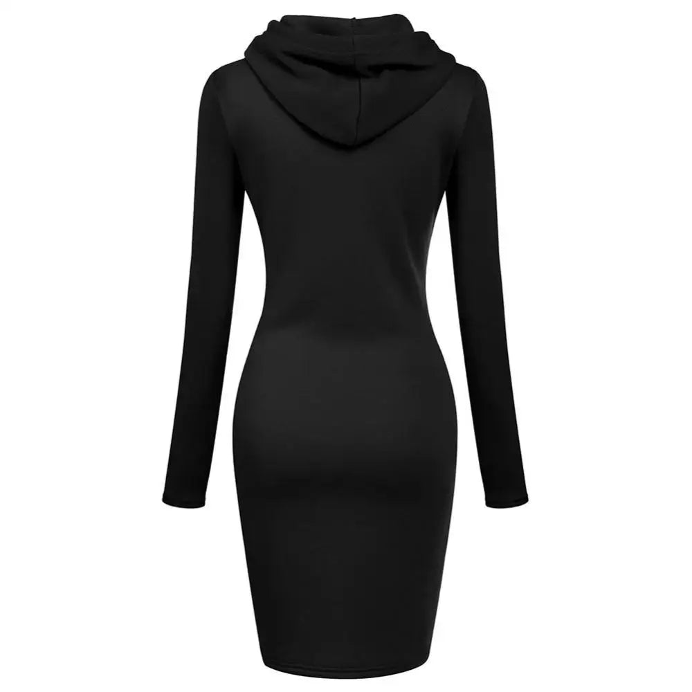 Ladies Dress Autumn Women Hooded Dresses Hoodies Women Sweatshirts Women Hoodies Dress Tops Ladies Clothing