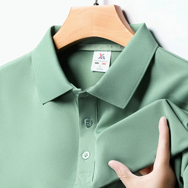 Polo à manches courtes pour homme, haut d'été confortable et respirant, couleur unie