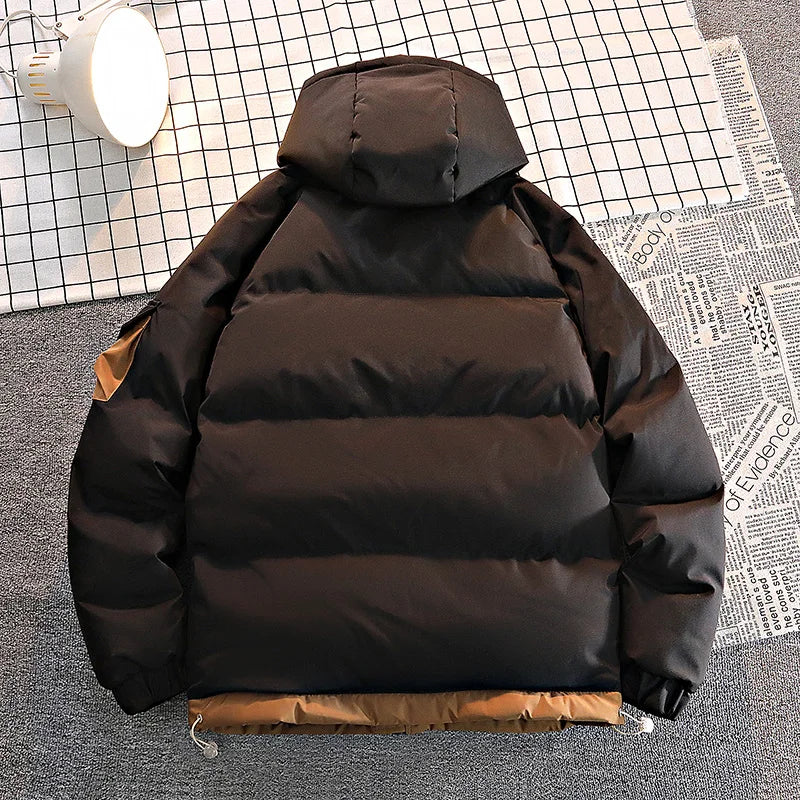 Men Hooded Winter Thicken Warm Winter Man Windproof Jacket New Streetwear Casual Parkas Padded Jacket Male Loose Coats