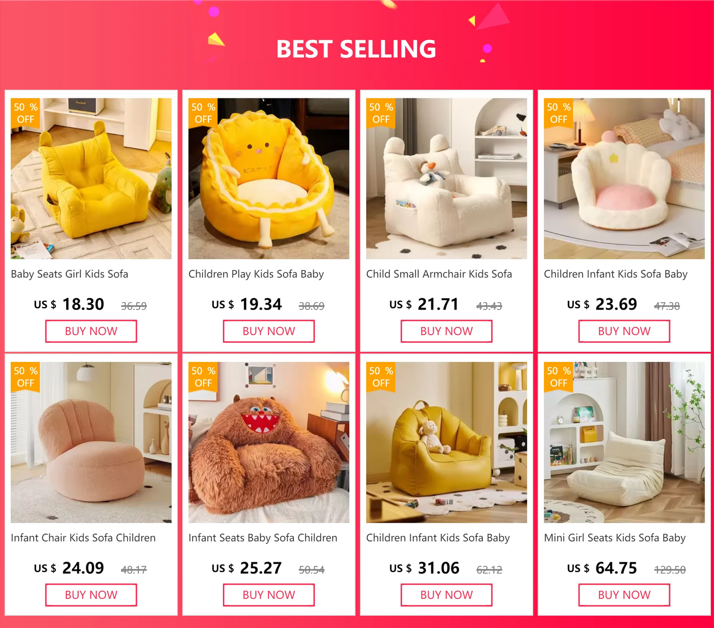 Room Infant Bed Girl Child Sofa Seats Baby Play Reading Child Sofa Cartoon New Style Canape Enfant Fauteuil Kids Furniture