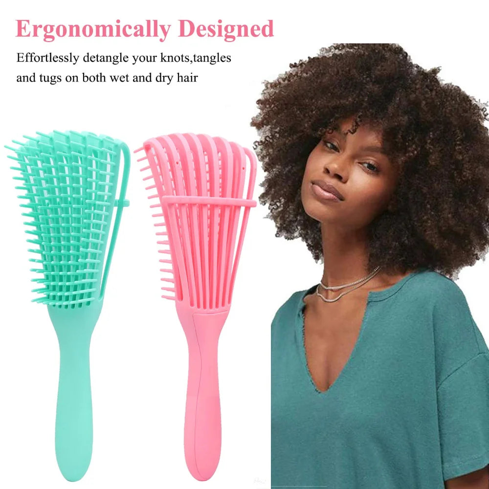 Peigne à cheveux Brosse démêlante Massage du cuir chevelu Brosse à cheveux Brosse démêlante pour cheveux bouclés Cheveux épais Brosse à cheveux poulpe Femmes Hommes Salon