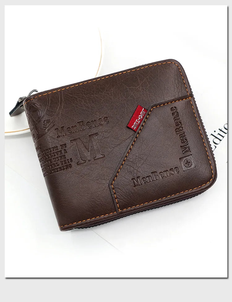 New High Quality Zipper Men Wallets Brand Card Holder Classic Male Wallet  Photo Holder Coin Pocket Men's Purses